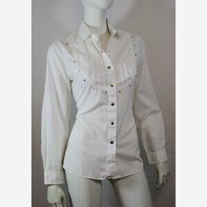 Vtg 80s Cameo Rose Cottage Core Star Stud shirt